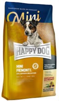 Сухой беззерновой корм для мелких пород с уткой Happy Dog Mini Piemonte 25/14 (утка, морская рыба, сладкий каштан)